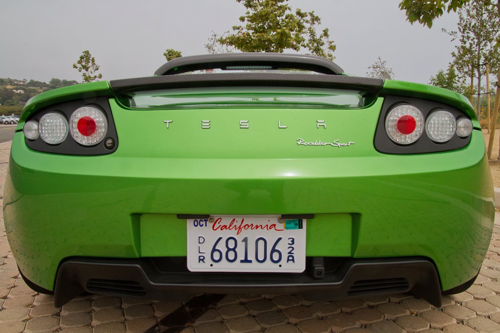 tesla roadster sport green
